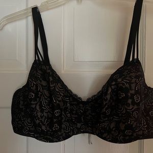 SOMA Enticing Lift Balconet bra size 38E (DD) black lace